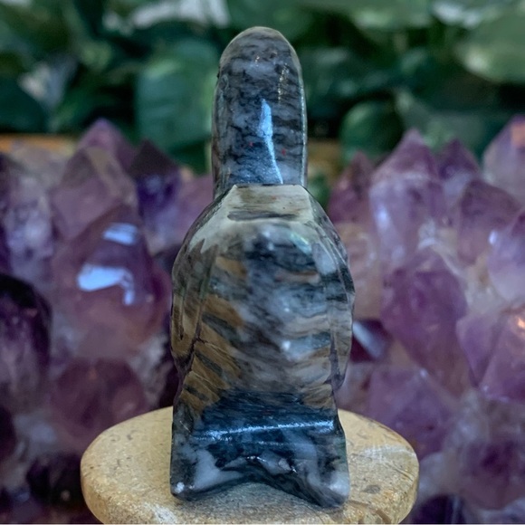 Natural Marble Carved Duck Figurine Bird Figure Carving Polished Pocket Pet 2.5" - Picture 7 of 12